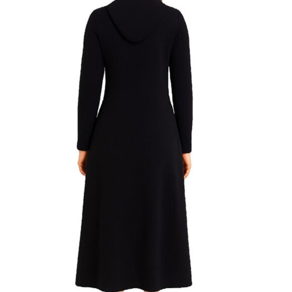 DEVORAH'S SECRET  Modest Robe Front Zipper Hoodie French Terry Cotton Black - Picture 3 of 7